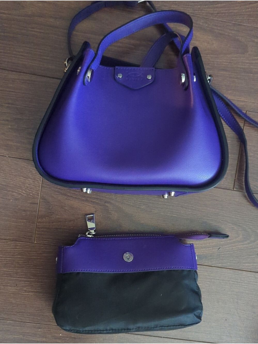Danier Purple Leather Top-Handle Crossbody Bag - Picture 15 of 16